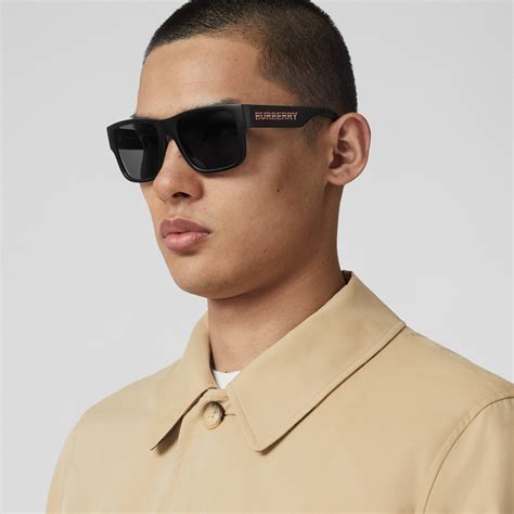 burberry black gold sunglasses|black Burberry glasses men.